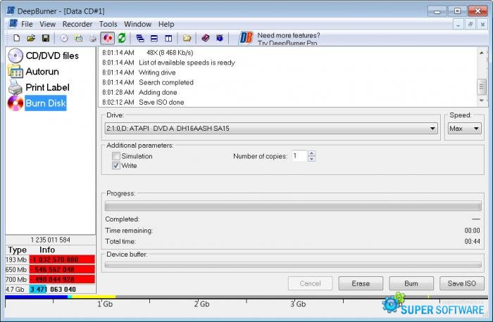 Скриншот BurnAware Free